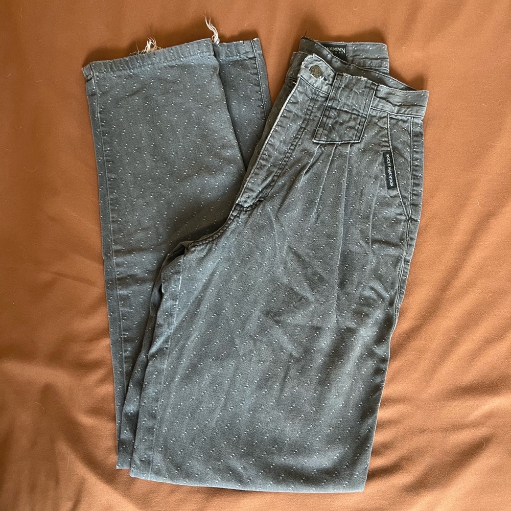 Rare vintage rockies trousers jeans grey denim patterned